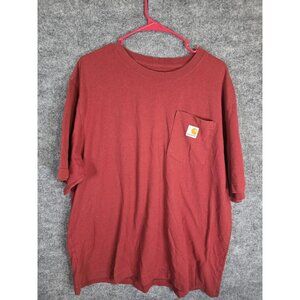 Carhartt Shirt Mens Large Red Pocket Original Fit Short Sleeve Workwear Tee